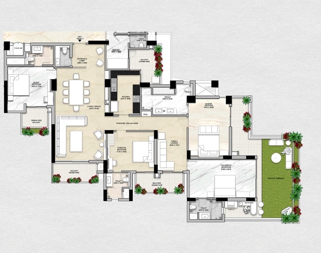 4BHK+Lounge+Servant
